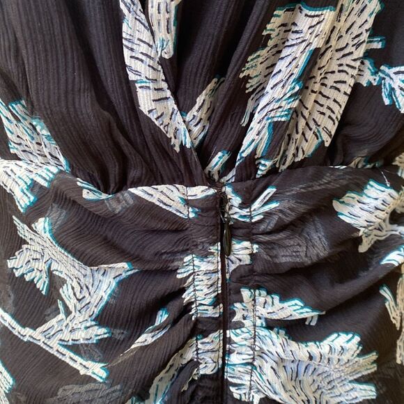 NWT Diane von Furstenberg Silk Black Floral Dress - Picture 13 of 15